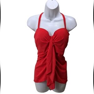 Karla Colletto 14 One Piece Swimsuit Red Pink 1 Pc Classic